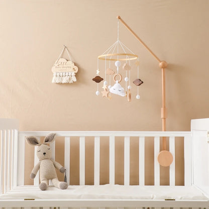 Wooden Crib Music | Rattle Toy & Hanger Set